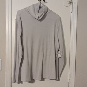 NEW Old Navy Women's Long Sleeve Rib knit turtleneck light gray 3x